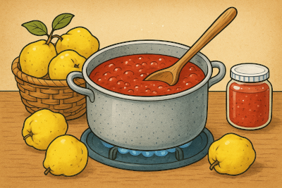 Quittengelee in der Weihnachtsbäckerei